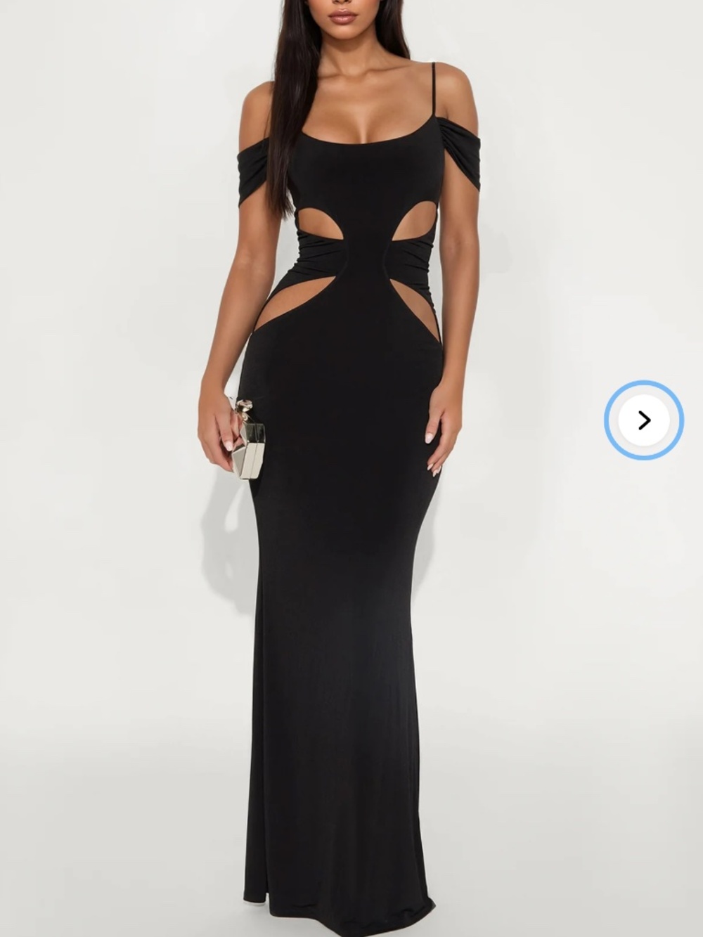 FashionNova Black Cut Out Naxi Dress